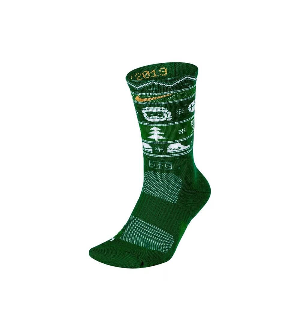 Men’s Elite Basketball Crew Sock Christmas Green